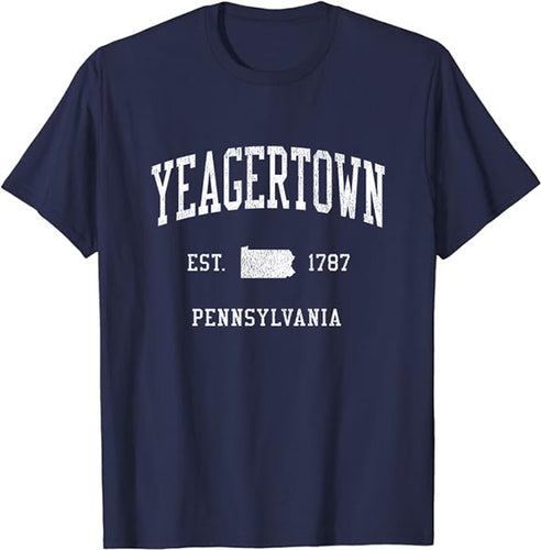 Yeagertown Pennsylvania PA T-Shirt Vintage Athletic Sports Design Tee