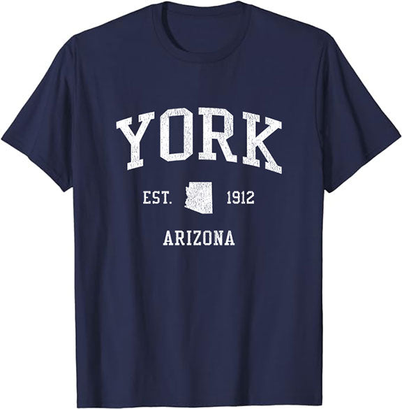 York Arizona AZ T-Shirt Vintage Athletic Sports Design Tee