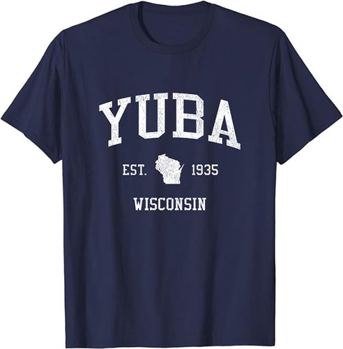 Yuba Wisconsin WI T-Shirt Vintage Athletic Sports Design Tee