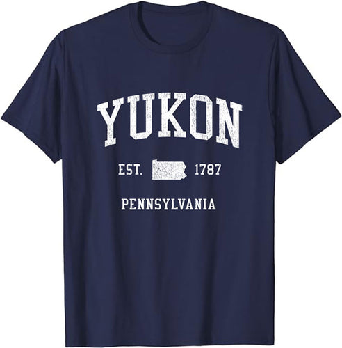 Yukon Pennsylvania PA T-Shirt Vintage Athletic Sports Design Tee