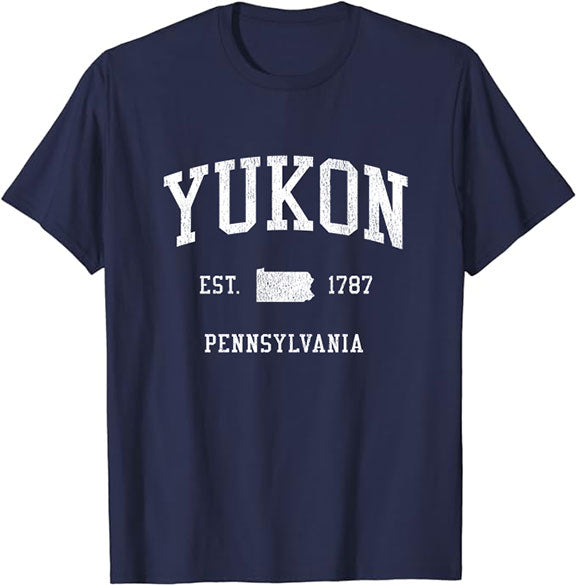 Yukon Pennsylvania PA T-Shirt Vintage Athletic Sports Design Tee