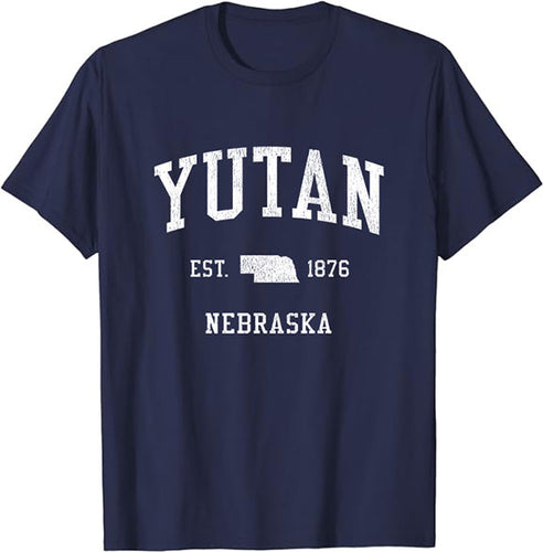 Yutan Nebraska NE T-Shirt Vintage Athletic Sports Design Tee